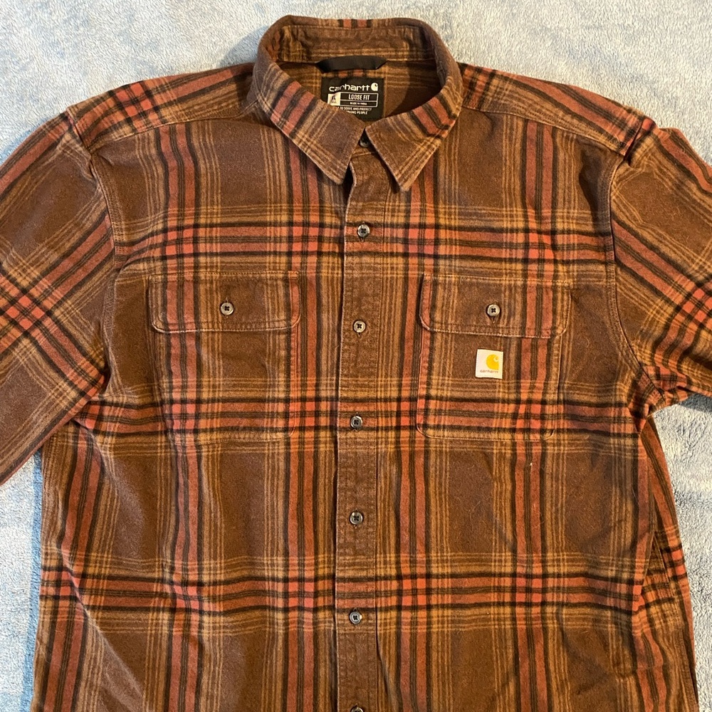 Carhartt Rugged Flex Loose Fit Long-sleeve Plaid Shirt - Men’s XL Tall